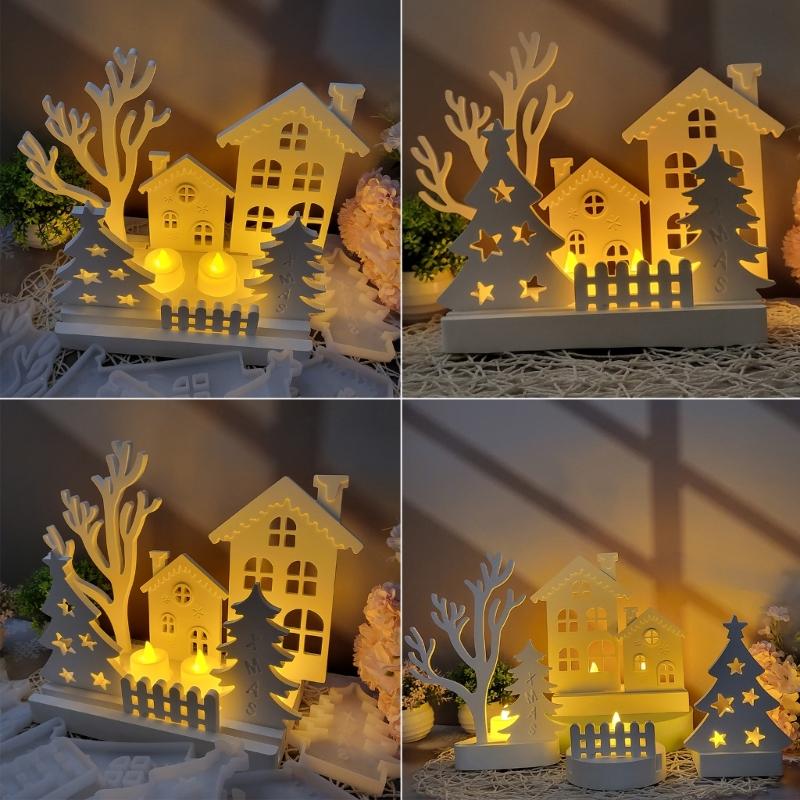 6Pcs Christmas Theme Candle Holder Molds for Candle Holder Plaster Decoration Christmas Decoration Chocolates, Fondant