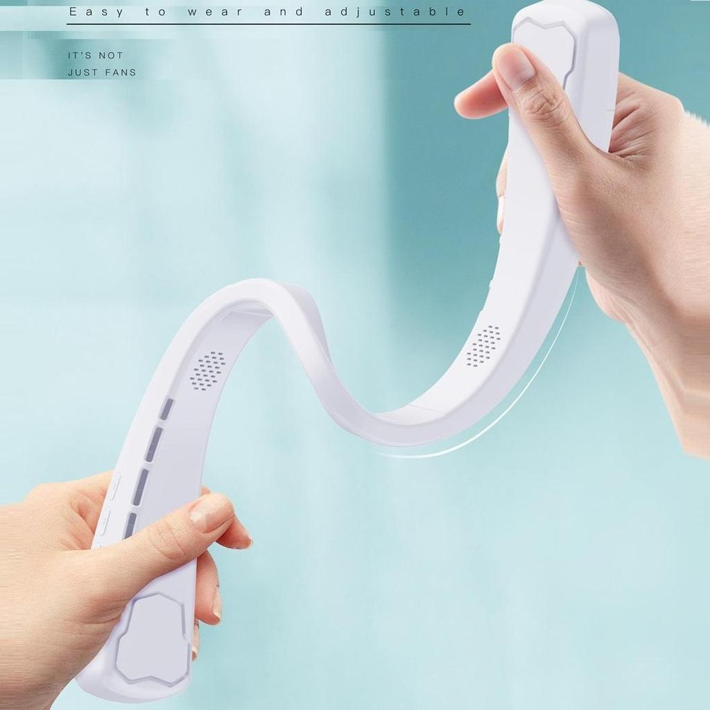 2 In 1 Hanging Neck Fan & Bluetooth Headset Sound Portable Sports Neck Hang Fans with Music Play USB Summer Cooler