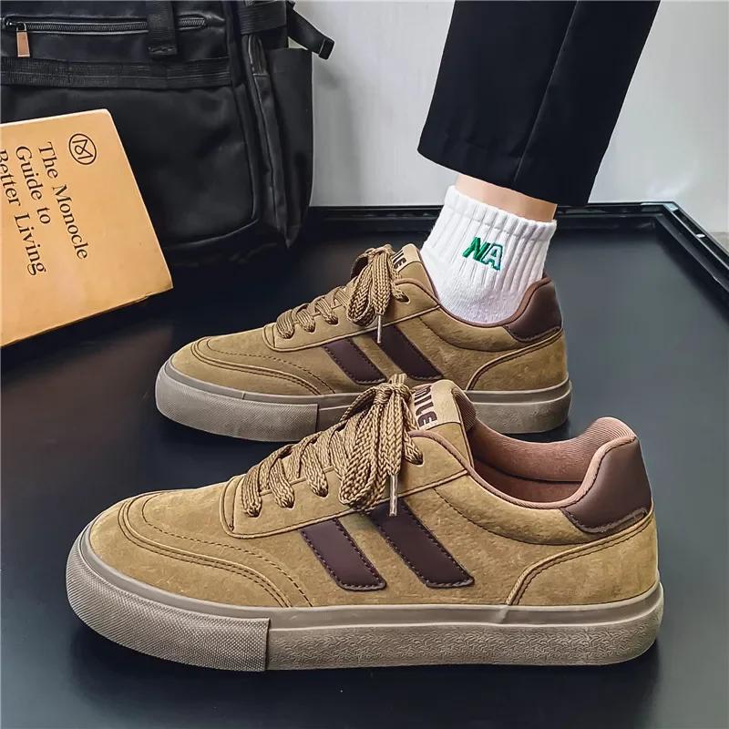 Brand Men's Sport Shoes Luxury Leather Casual Shoes for Men Trend All-match Board Shoes Versatile Men's Sneakers Tenis Masculino