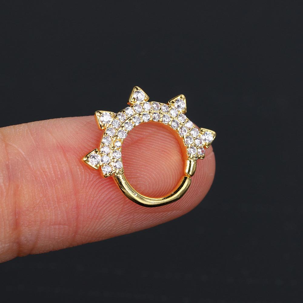1 pz Orecchini a Cerchio Helix Daith Tragus Y2k per Donne Ragazze Colore Oro Zirconia Orecchino Cartilagine Nuovo Gioiello da Ragazza