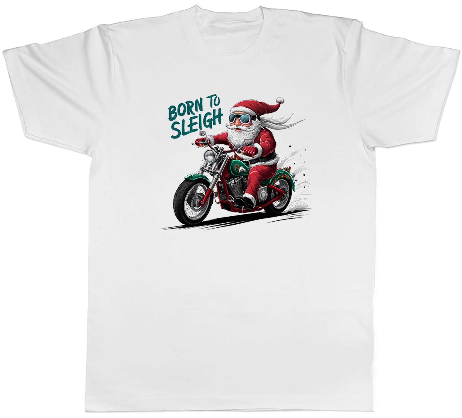 Born to Sleigh Motorbike Unisexs TShirt Santa Claus Biker Christmas Xmas Tee Gift S