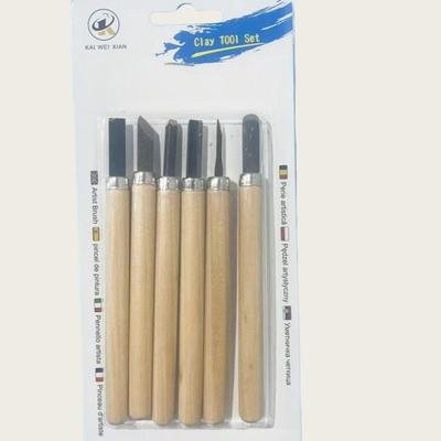 6-Piece Beginner Wood Carving Knife Set for DIY and Hand-Printed Plate Projects