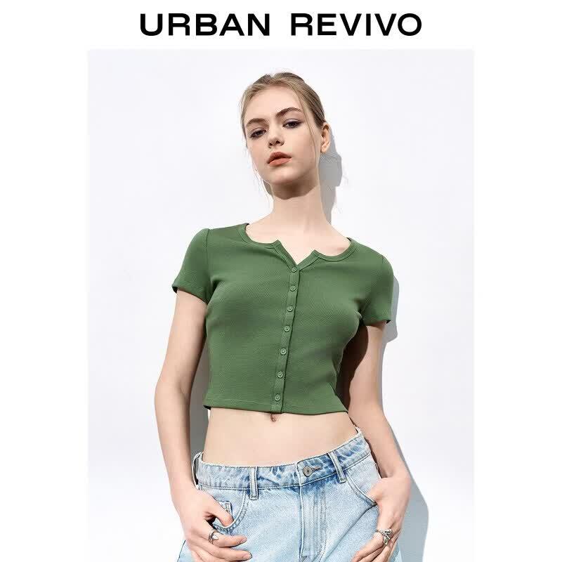 UR Women s Textured Slim Fit Short Sleeve T-Shirt M