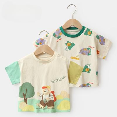 Babykleidung Lässige Kurzarm-T-Shirts Sommerkleidung Jungen Mädchen Baby Kinder Kinder Sommer Halbarm-Oberteile
