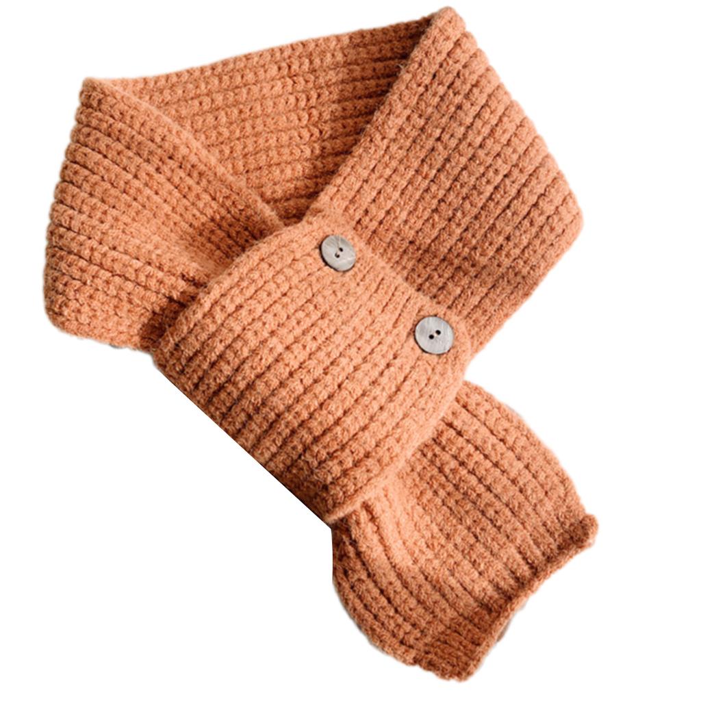 Elegant Knitted Scarf with Functional Buttons for Daily Wear Fashion Crossed Neck Warmer Wrap Scarf for Women Windproof