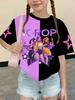 T-shirt Grafica Cartoon Kpop per Ragazze T-shirt Casual Girocollo Adatta per Ragazze Bambini Regalo Manica Corta
