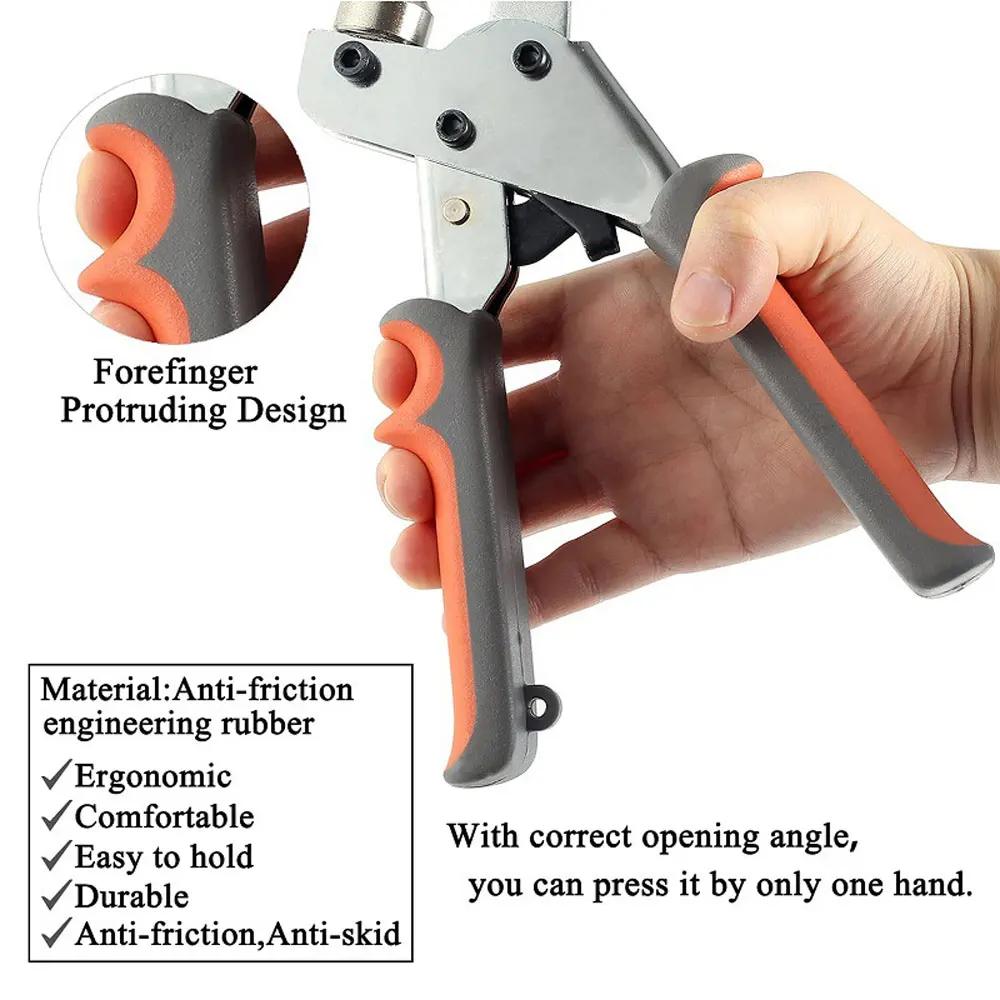 Grommet Tool Kit Handheld Hole Punch Pliers Portable Grommet Hand Press Machine Manual Puncher W/ Silver Grommets of 6/10mm