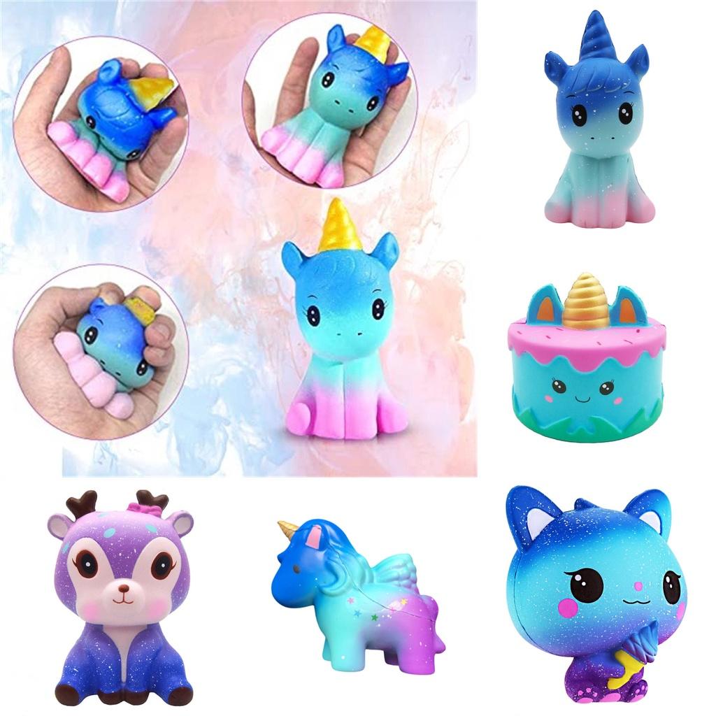 Unicorn Squishy Toy Slow Rising Stress Relief Pu Material White/silver Horn