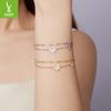 Nischendesign Schmetterling Doppelarmband Damen, Frisch und Süß Feenwind S925 Sterlingsilber Armband Schmuck