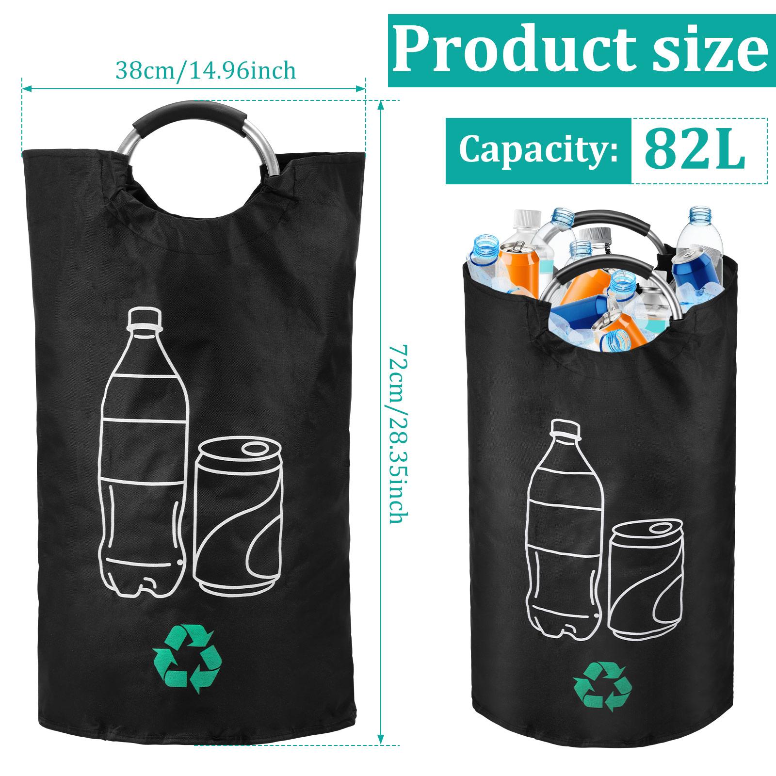 

1/2Pcs Empty Bottle Storage Basket 82L Waterproof Oxford Cloth Bottle Recycling Bag Deposit Bottle Collection Container for Home
