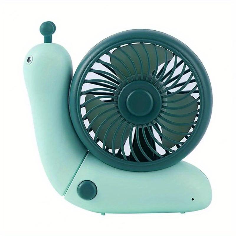 1pc Creative Portable Mini Fan Silent Strong Wind Foldable Cartoon Snail Desktop Office Handheld Cooling Fan