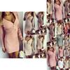 Elegant Women Zip Up V Neck Long Sleeve Knitted Bodycon Party Evening Mini Dress Tops For All Occasions