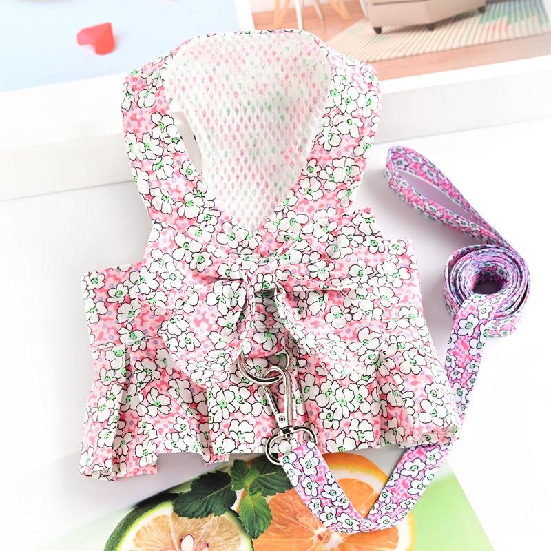 Pet Clothing Dog Leash Clothing Princess Skirt Chest Strap Small Dog Spring Summer