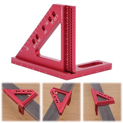 3D Carpenter Square with Angle Position Pin Framing Square Tool Multifunctional 0-90 Degree Protractor for Carpenter Engineering
