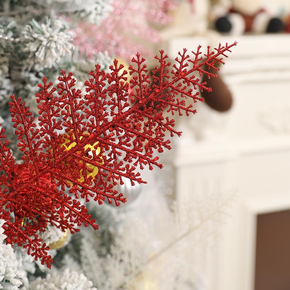 4Pcs Artificial Leaves Bouquet Fake Plant Christmas Tree Decoration for Xmas Garland Ornament Home Decor 2026 Gift Accessories