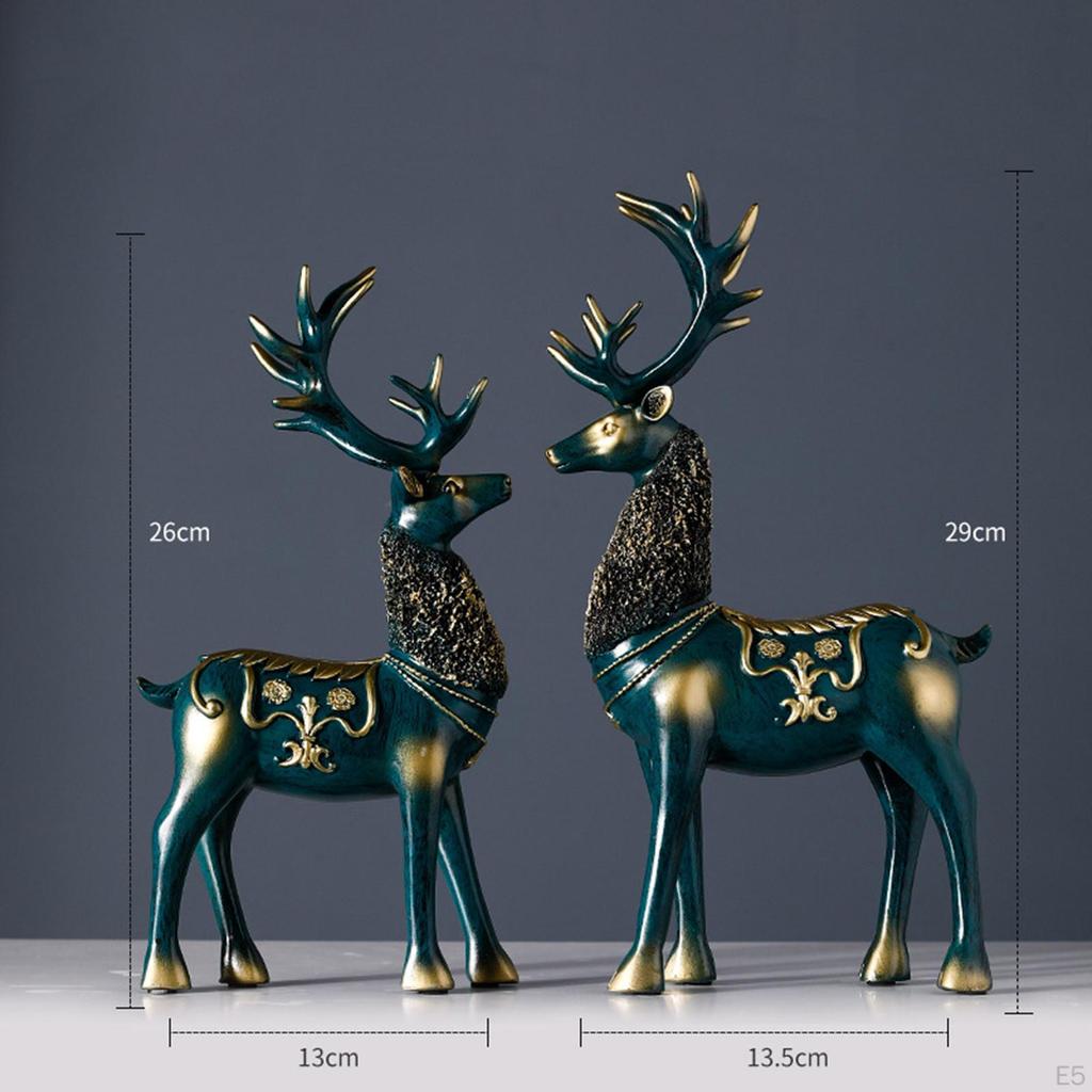 Nordic Style Deer Statue Sculpture Figurine for Bedroom Centerpieces Fireplace Wedding Lover