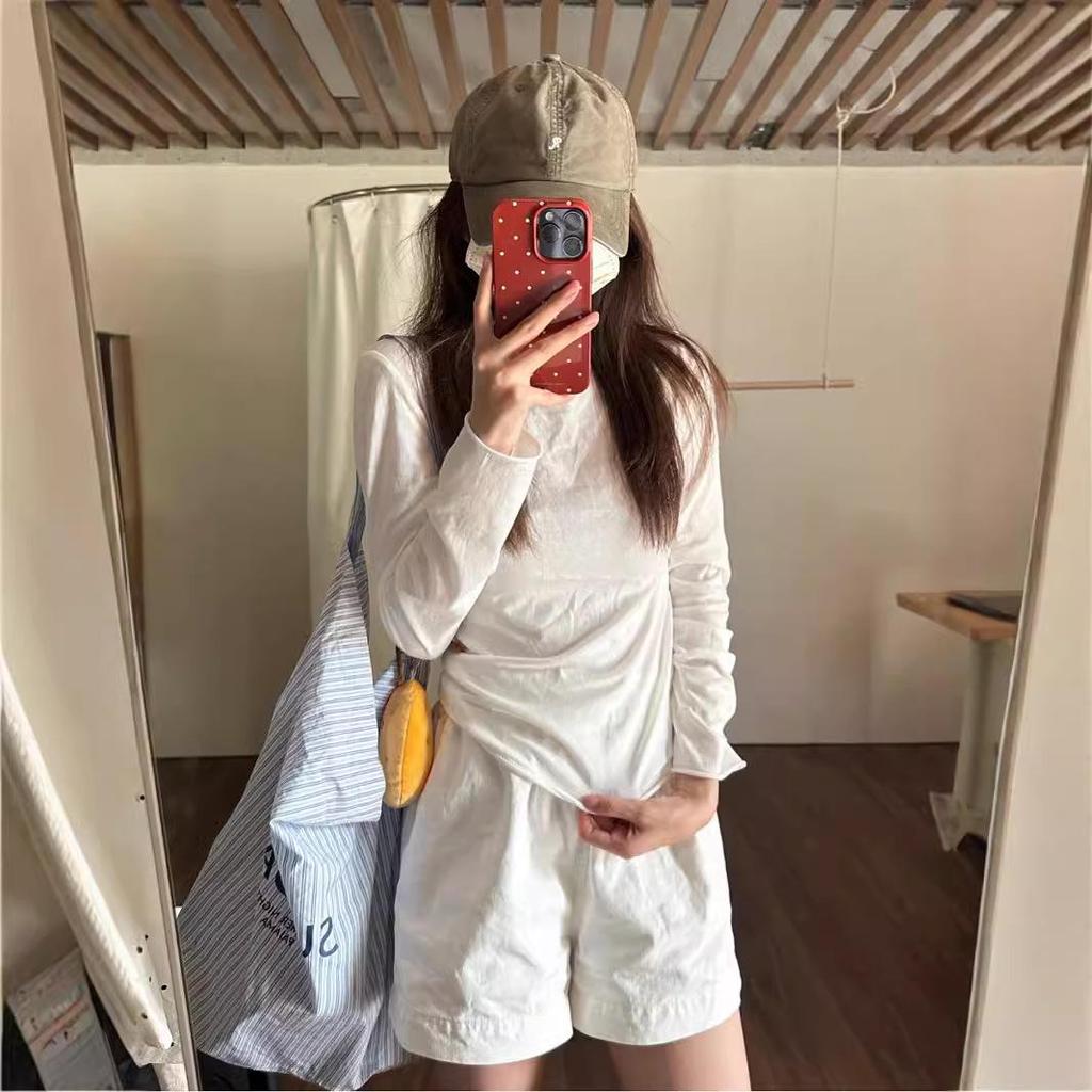 Weiße Sonnenschutzbluse: Damen Frühling/Sommer 2025, Leicht transparent, Gestrickt, Langärmlig, Sexy Unterzieh-Top.