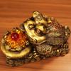 Pure Copper Treasure Pot Golden Toad Ornaments Zhaocai Three Legged Toad Store Living Room Office Decor Opening Gift