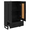 Highboard in Black Oak Look 69.5 x 31 x 115 cm Engineered Wood