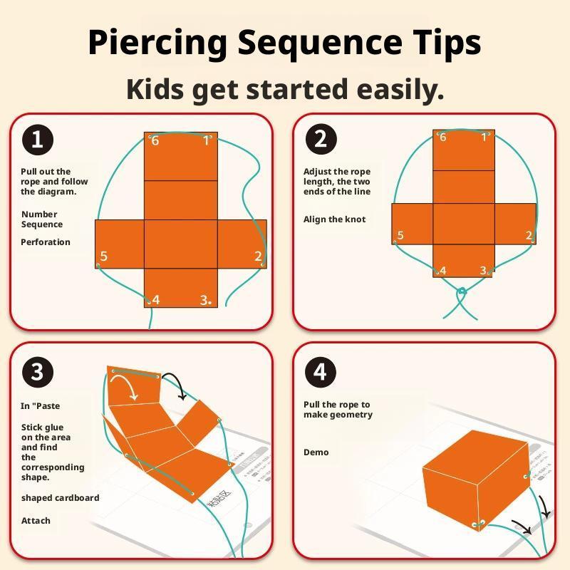 DIY Three-dimensional Geometry Book Educational toys  Portable Puzzle Book Educational Toys for Kid Spatial thinking Training