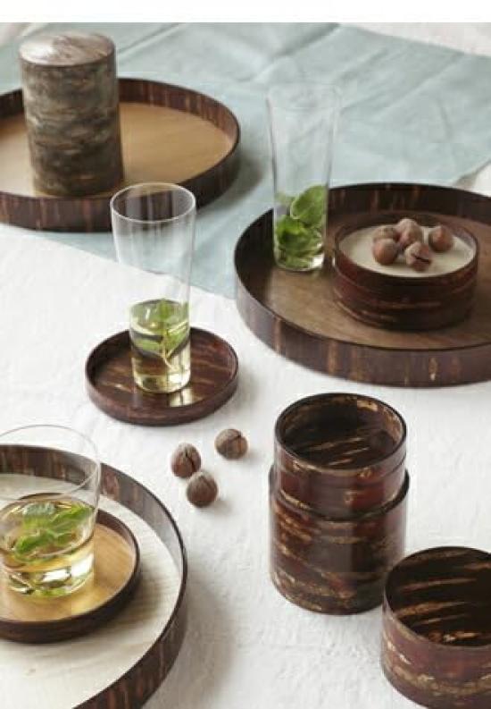 Cutie de ceai din piele naturală, piele simplă, 30200 (apartament)