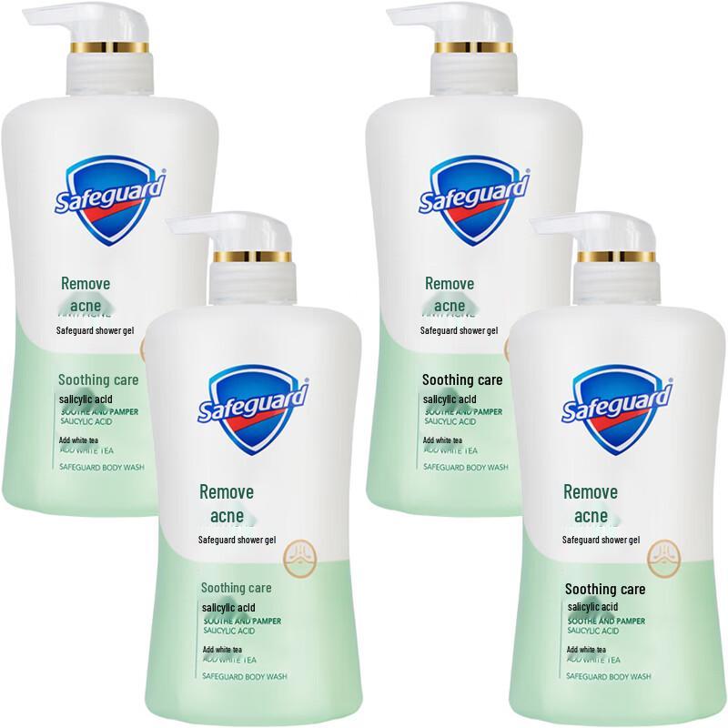 Safeguard Acne Clear White Tea Face & Body Wash 360g (4-Pack)
