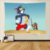Cartoon TTom And JJerry Tapestry Wall Hanging Printed Polyester Tapestry INS Decoration Wall Decor