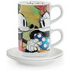 Service à café - EGAN - Mickey Mouse - 2 tasses empilables - Porcelaine - Multicolore