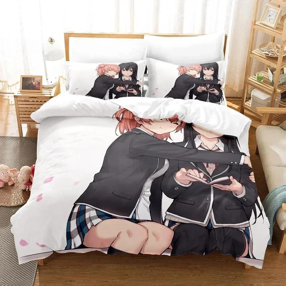 3d Anime My Teen Romantic Comedy SNAFU Bedding Set Single Twin Full Queen King Size Bed Set Adult Kid Bedroom Duvet Cover Sets