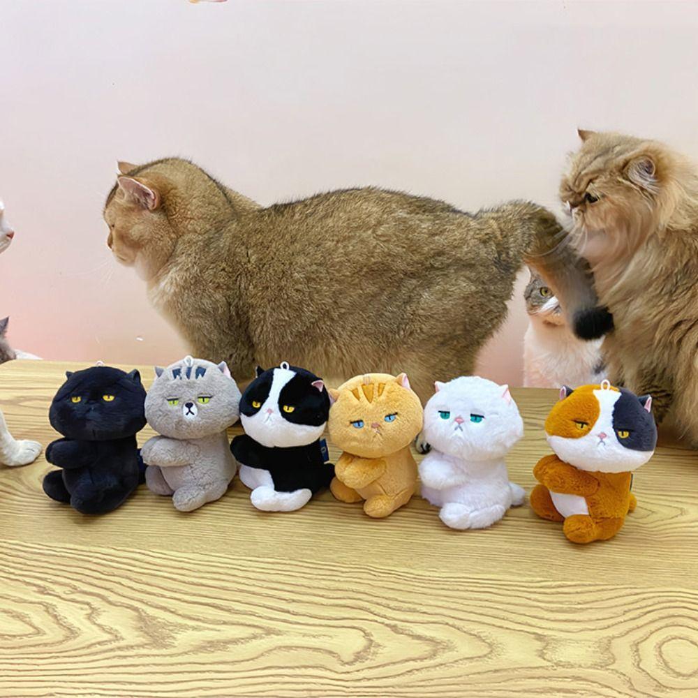 Cartoon Animal Cat Plush Pendant Soft Key Chain Cute Cartoon Clip Doll Toy  Birthday Gift