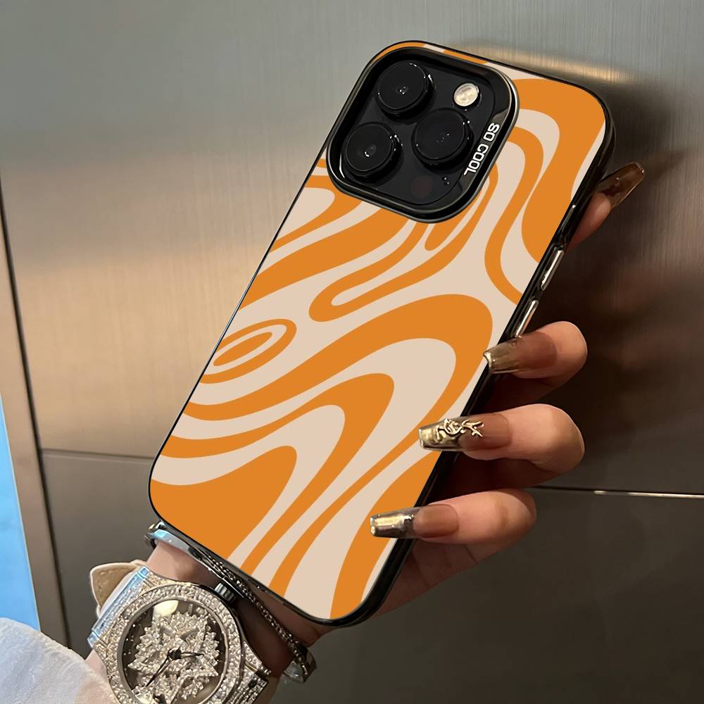 Abstract -FluidWavy Pattern Phone Case For iPhone 17,16,15,14,13,12,11 Plus Pro Max Colored Silver Phone Case
