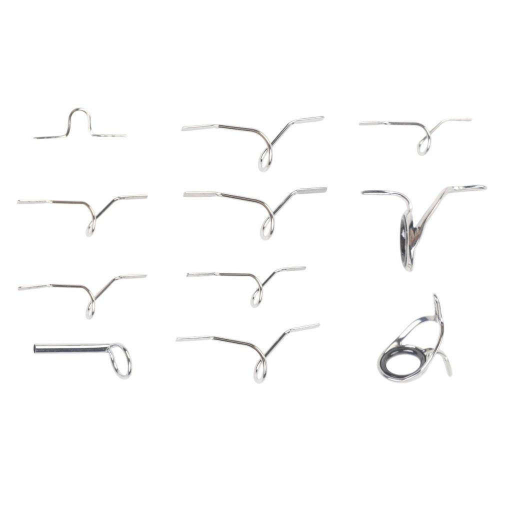 Fly Fishing Rod Guides Set Hard Guides And Tip Ring Hook Keeper For Rod Repair