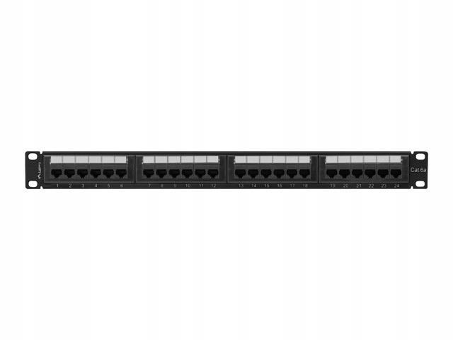 Patch panel Lanberg 24 port 1U kat.6A czarny