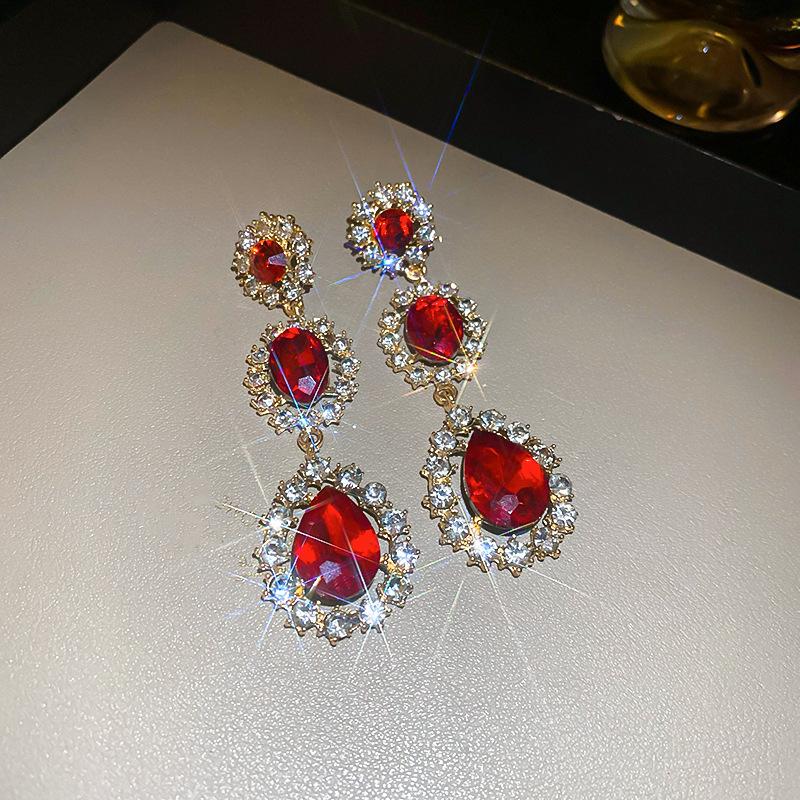 Hochwertige Silbernadel Zirkon Blume Fransenohrringe Europäische und Amerikanische Leichter Luxus Temperament Ohrringe Retro Nischenohrringe