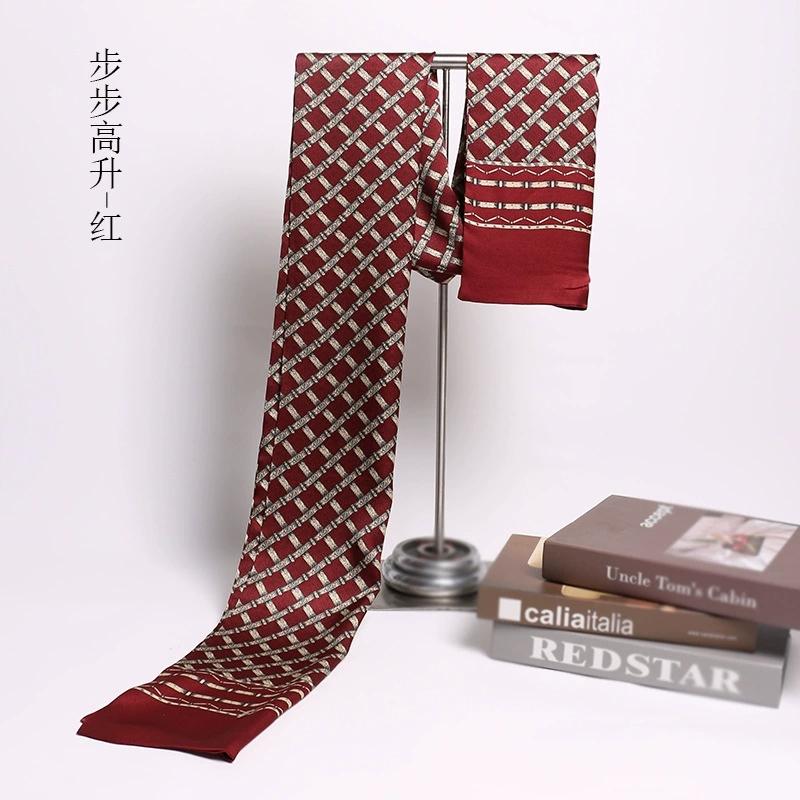 Luksusmerke Herre Ren Silkeskjerf Forretningsmenn Lange Skjerf Alt-Match 100% Silke Myke Varme Vinterskjerf for Menn