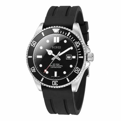 BUREI Men's Diver's Watch, 200M Water Resistant, Japanese Quartz Movement, Silica Gel