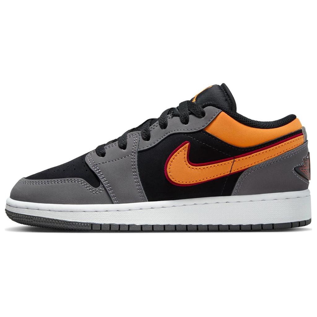 Air Jordan 1 Low SE GS Vivid Orange Kids Sneakers Grey Black Light-Graphite FN7671-008