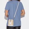 Coach Dempsey 14 Classic Stripe Logo Decor Fabric And Leather Bucket Bag Women Handbags Gold Light-Khaki Chalk C8322-IMDQC