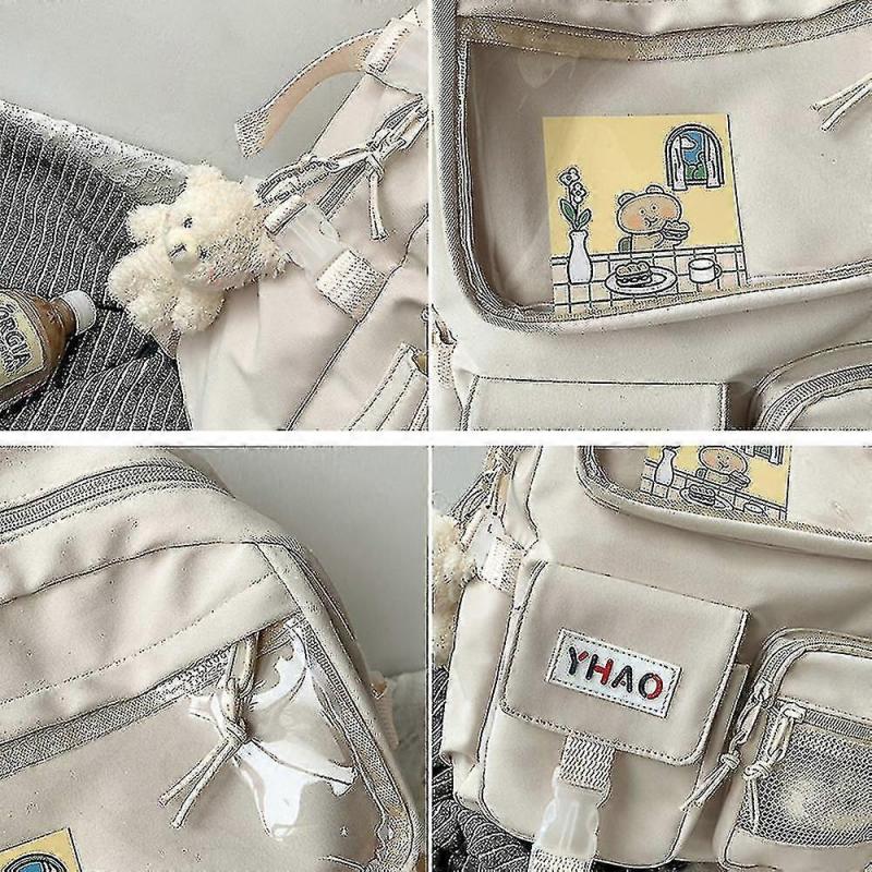 Backpacks Cartoon Teenage Student Transparent Backpack High School Student School Bag Black