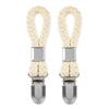 Braided Cotton Loop Towel Clip With Metal Clamp Multipurpose Cloth Hanger For Home Bathroom Kitchen2pcs
