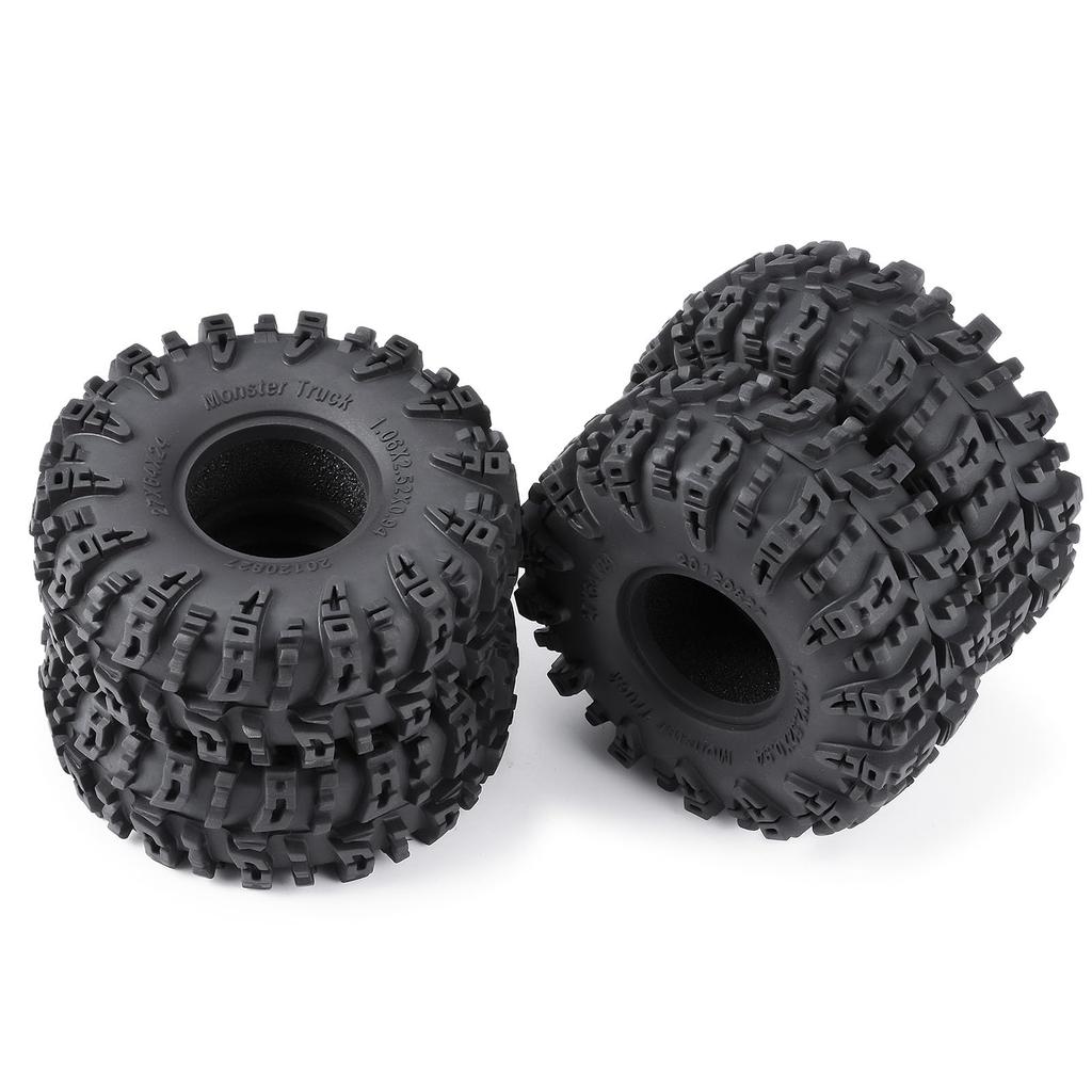 TRZX 1/18 Scale Traxxas TRX4-M RC Crawler Car Tires, 4 Pieces, 1.1" Tires, 64mm Rubber Soft Wheels (#A)