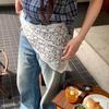 Falda de Tul con Cinturilla de Encaje Bordado Coreano y Accesorio de Bufanda en Capas