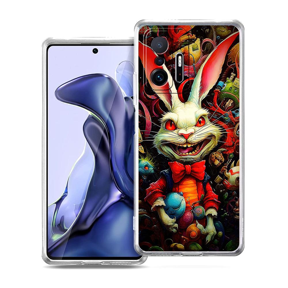

Прозрачный чехол для телефона для Xiaomi Mi 14 13 12 11 Ultra 13T 12T 11T Poco X3 NFC F3 F6 Pro 5G Мягкий ТПУ корпус Милый Кролик с граффити Poco X5 Pro