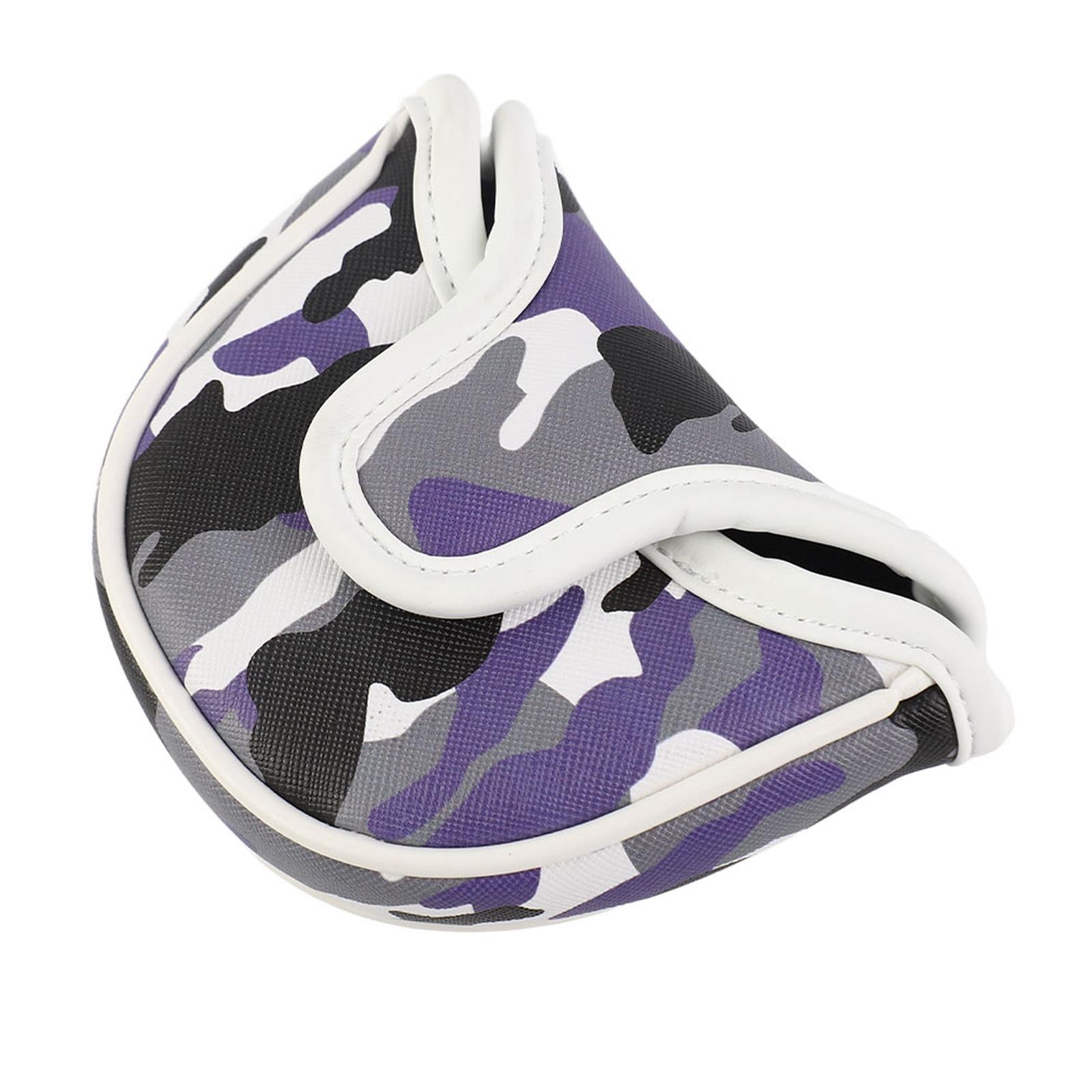 

Камуфляжный полукруглый водонепроницаемый чехол для головки гольф-паттера из ПУ кожи, чехлы для головки клюшки Blue синий