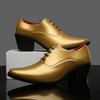 Men High Heels Silver Derby Wedding Dress Dance Business Gold Elevator Shoes Height Increase Tuxedo Prom Blazers Shoes Plus Size