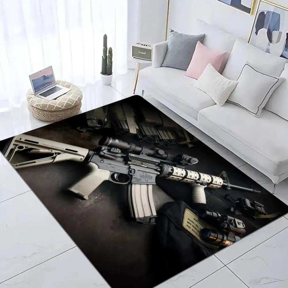 

Rifle Pistol Revolver Gun AK47 Cartoon Floor Mat Bathroom Mat Kids Room Bedroom Decoration Balcony Anti-Slip Doormat Living 40x60cm