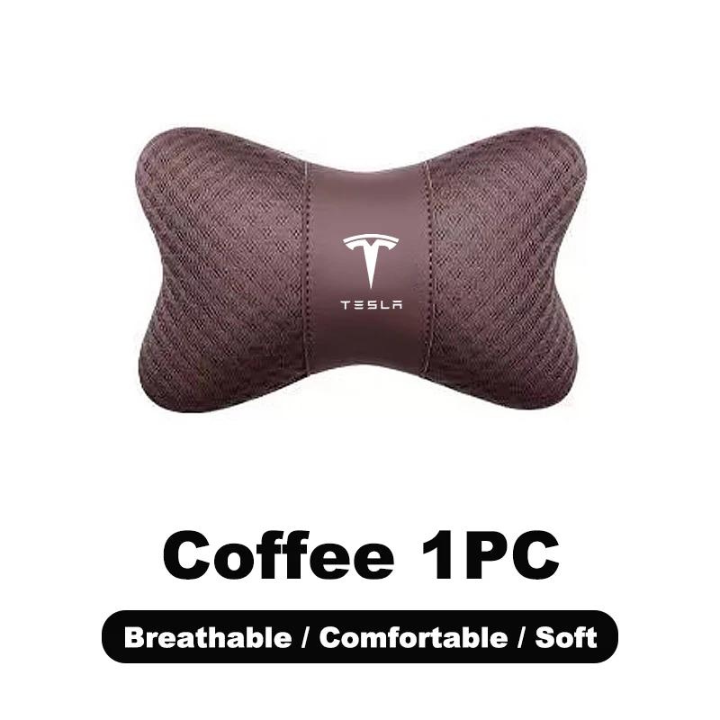 Car Sticker 2025 Hot Car Memory Foam Neck Pillow Protection Lumbar Backrest Cushion For Tesla Model 3 Model S X Y Roadster Space