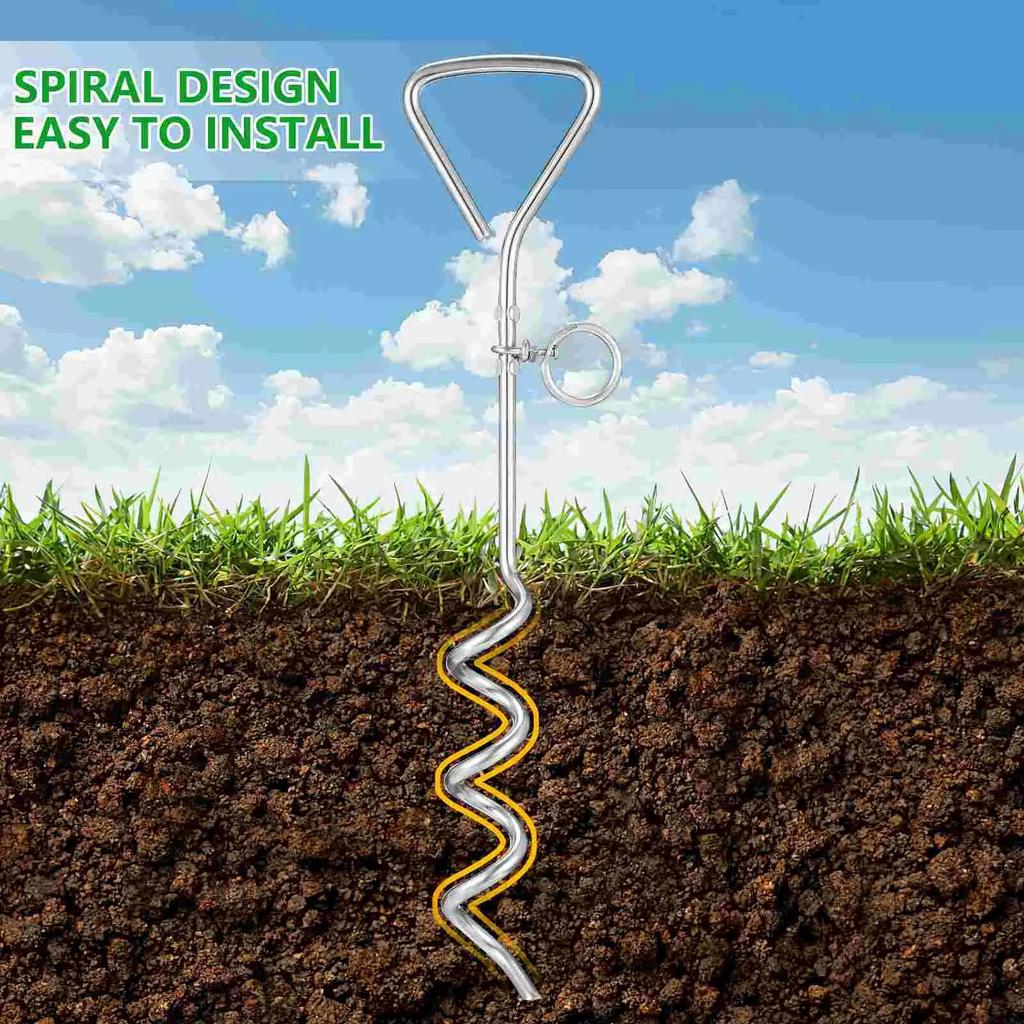 Dog Tie Stake Out Large Dogs Stakes Fixed Pile Ground Leash Iron Cable Heavy Duty