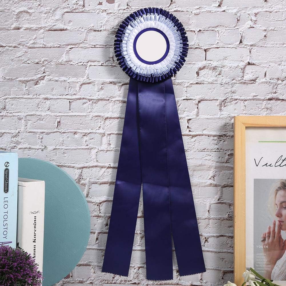 VBESTLIFE Badge,First Second Place Rosette Ribbon Badge Exquisite Small Medal Award (Blue)