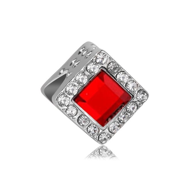 2pcs Colorful Crystal Charm Beads Fit Original Brand Charms Bracelets Necklaces Silver Color Women 'S Bracelet Diy Jewelry Making